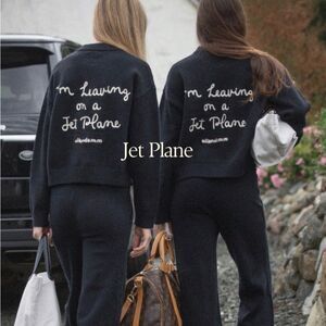 Ellandemm Leaving on a Jet Plane- Half Zip and Barrel Knit Pants Set Size XL 2XL